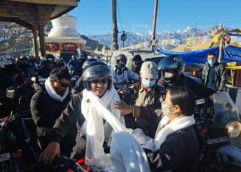 First batch of tourist headed by Jamyang Tsering Namgyal, Member of Parliament reached Siachen Base camp and declared it open for tourists on World Tourism Day 2021.