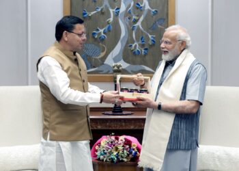 पुष्कर सिंह धामी ने नई दिल्ली में प्रधानमंत्री श्री नरेन्द्र मोदी से की शिष्टाचार भेंट